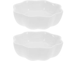 Keramische Voerbakjes - Huisdier Bakjes - Kleine Dieren Voeren - Hygiënisch & Makkelijk - 2 Stuks - Wit