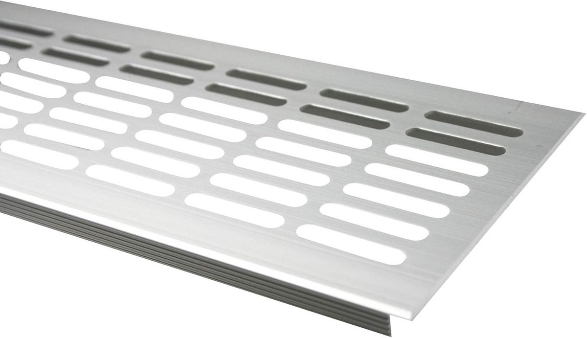 Ventilatierooster Aluminium - Lucht rooster - Woning ventileren - Geperforeerde plaat - 800mm lengte - Zilver RVS look