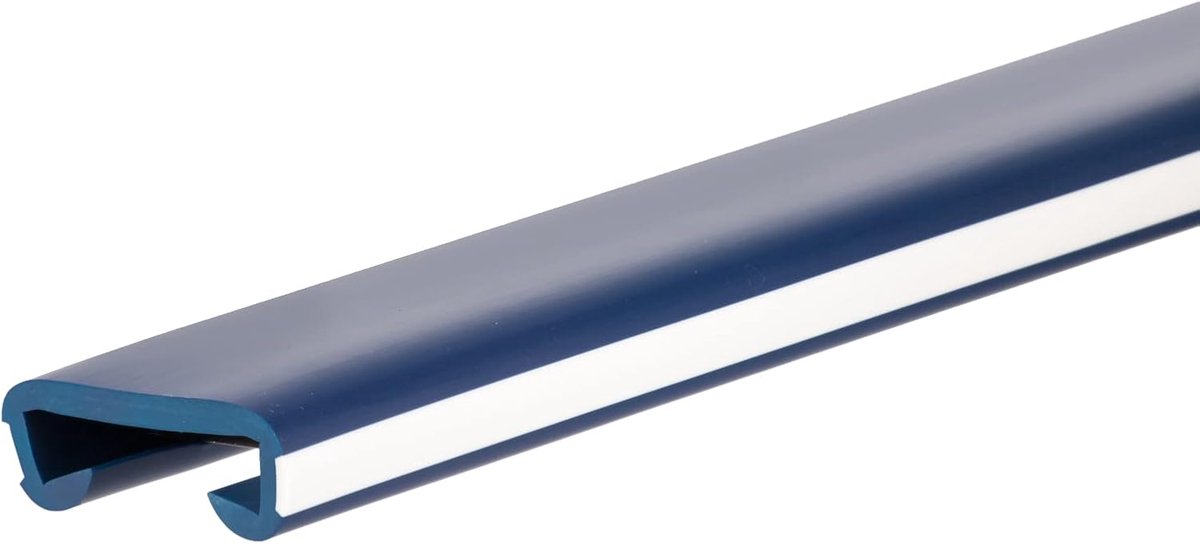 Trapleuning Profiel - Kunststof Leuning - Trappen Beveiligen - Flexibel PVC Materiaal - 40x8mm - Donkerblauw/Wit
