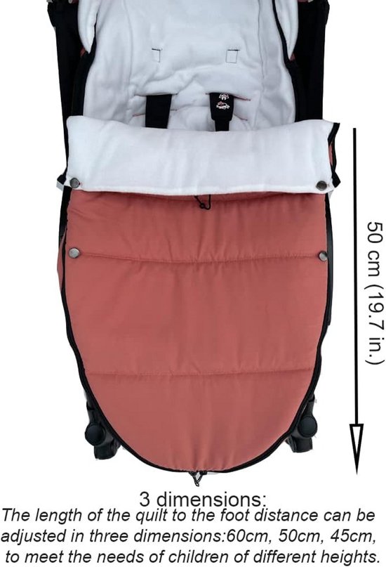 Kinderwagen voetenzak - Baby deken - Baby warm houden - Universele pasvorm - 600 g - Rossig — afbeelding 5