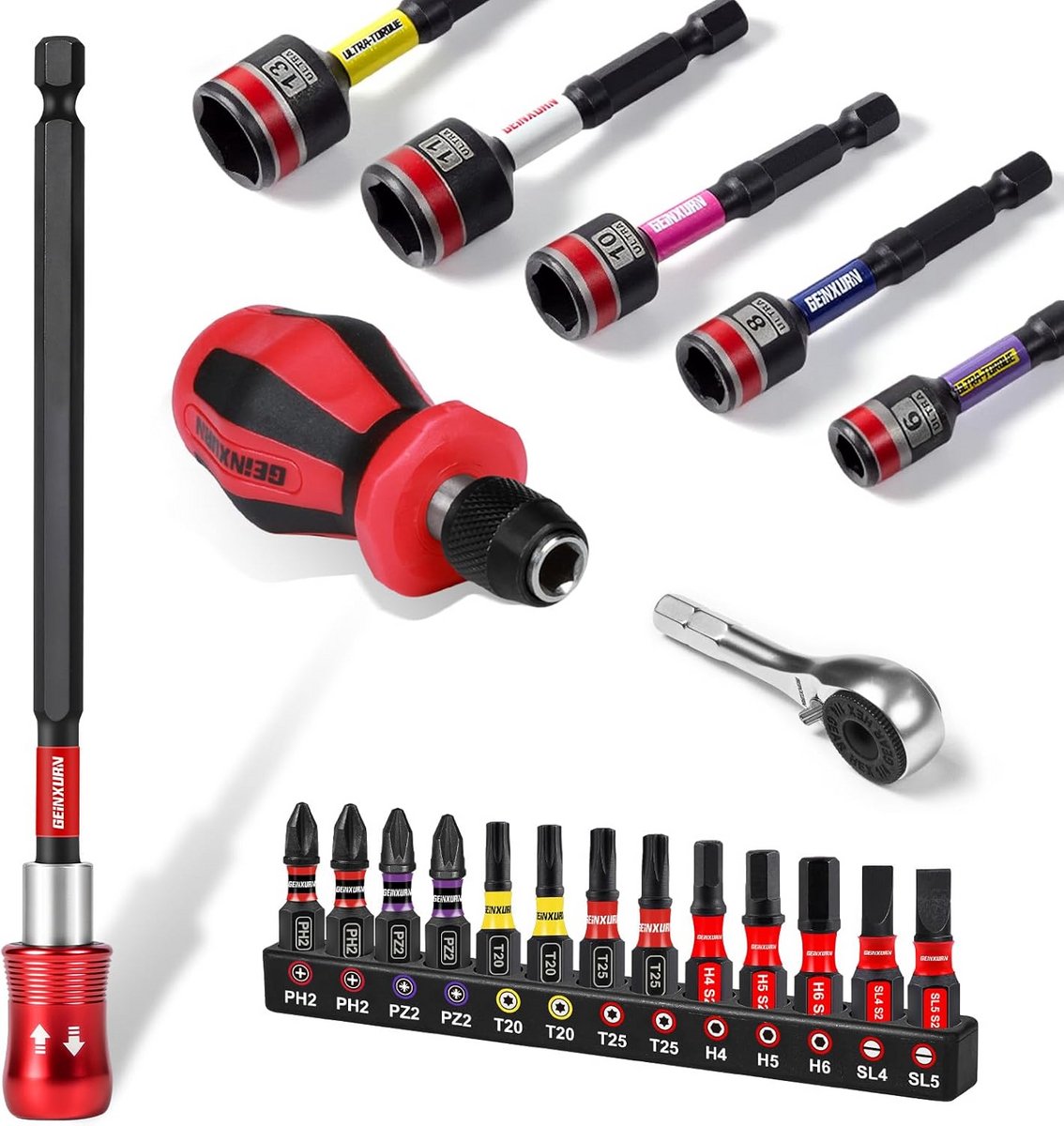 Mini Schroevendraaierset - Bit Set - Klusjes en Reparatie - Magnetische Bithouder - 21 Delig - Zwart