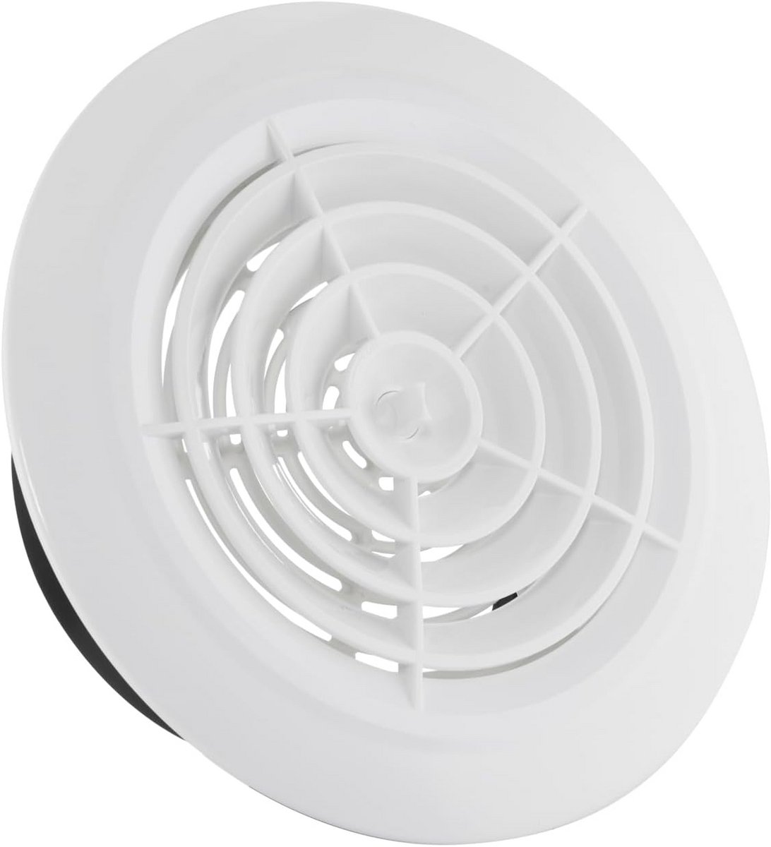 Ventilatie Rooster - Luchtuitlaat - Ventilatie Regelen - Verstelbaar Paneel - 150mm Diameter - Wit