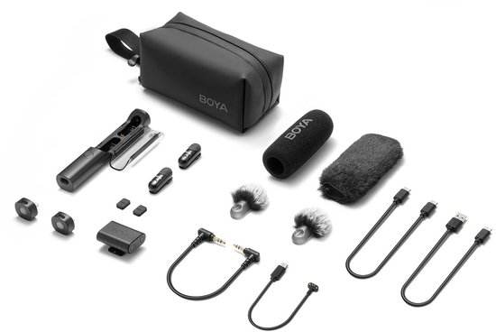 Boya Magic Serie - Draadloze Microfoonset - 4-in-1 - USB-C - Zwart — afbeelding 2