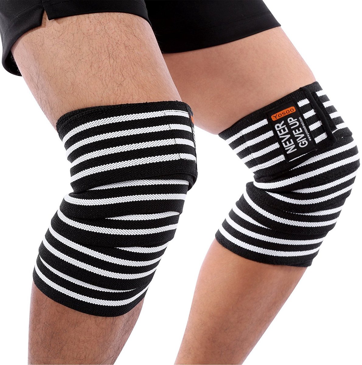 Kniebeschermers - Sport Brace - Fitness Training - Verstelbare Compressie - 82 Inch - Zwart