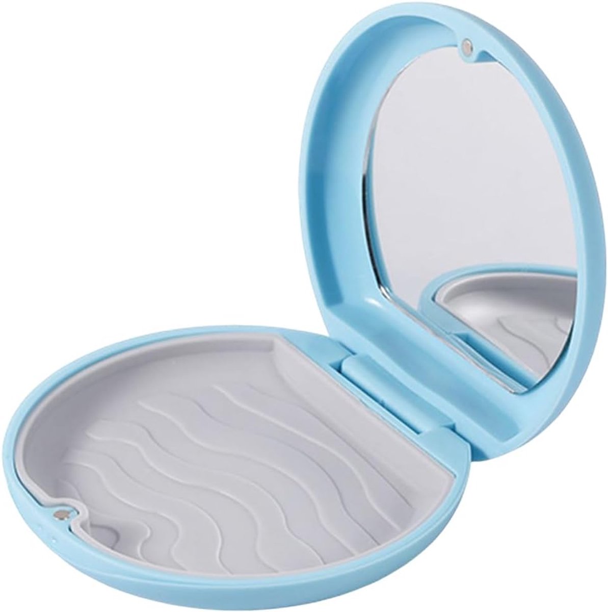 Tandapparaathouder - Beugelbox tas - Orthodontisch opbergen - Antislip siliconen inleg - 8.8 cm x 8.8 cm - Blauw