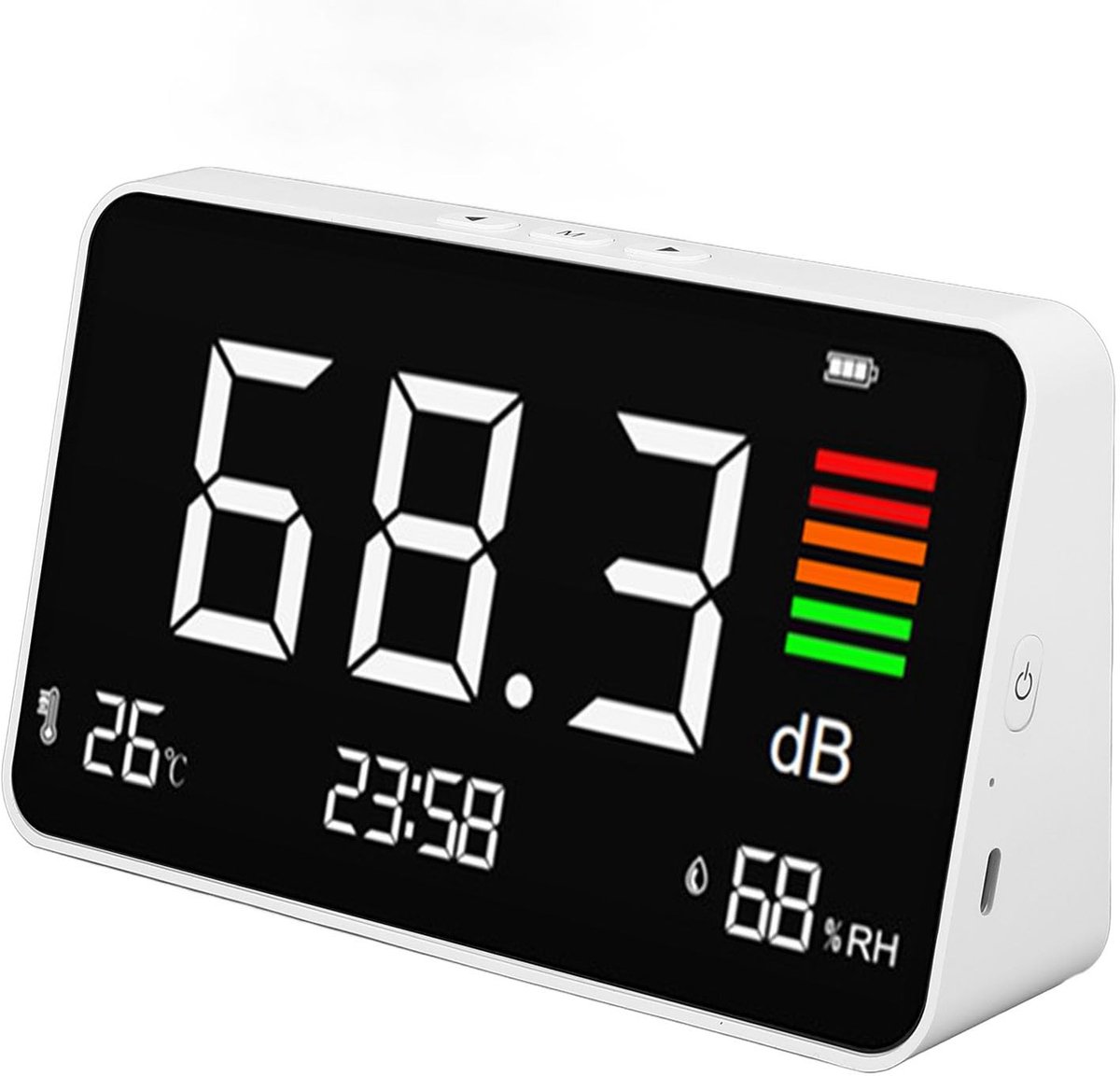 Dailygoods- Decibelmeter 30-130DBA - Draagbare Geluidsmeter - LCD Display - Temperatuur- en Vochtigheidsmeter - Nauwkeurigheid ± 1,5 dBA - Compact en Praktisch