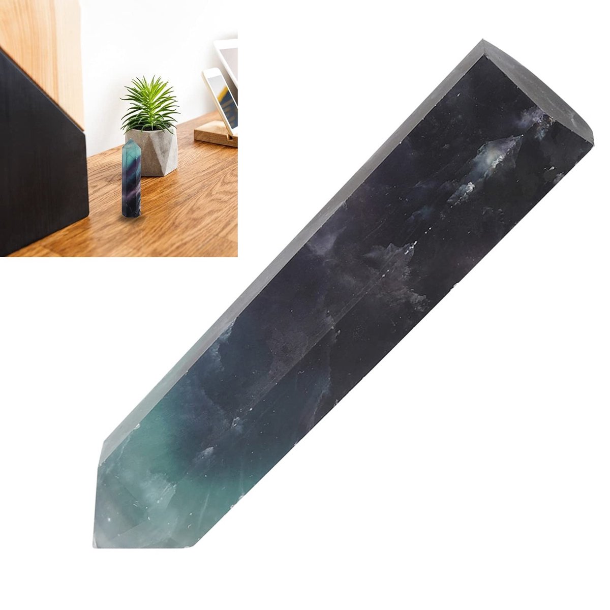 Dailygoods - Fluoriet Kristal Zeshoekige Wand - Decoratie Ornament - Voor Huis en Kantoor - Natuurlijke Kwarts - Positieve Energie