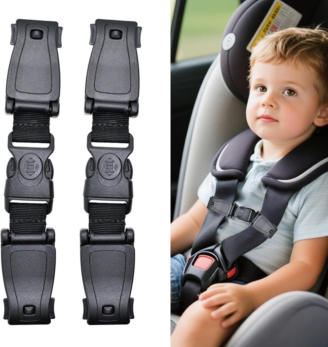 2 Stuks Universele Gordelspanner en Gespbescherming voor Kinderzitje en Autogordel