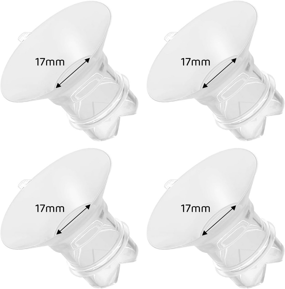 Borstkolf Inzetstukken - Reductie Ring - Comfortabel Kolven - Verkleint Tunnel - 4 Stuks - Wit