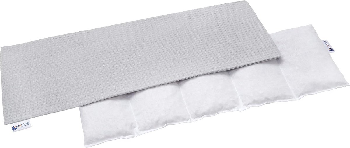Kersenpitkussen - Warmtekussen Natuurlijk - Ontspanning en Comfort - Afneembare Wafelkatoen Hoes - 60x20cm - Naturel