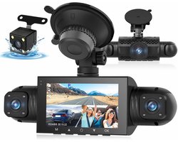 Spiegel Dashcam - Rij recorder - Veilig Rijden - Vier Camera's - 3 inch Touchscreen - Zwart