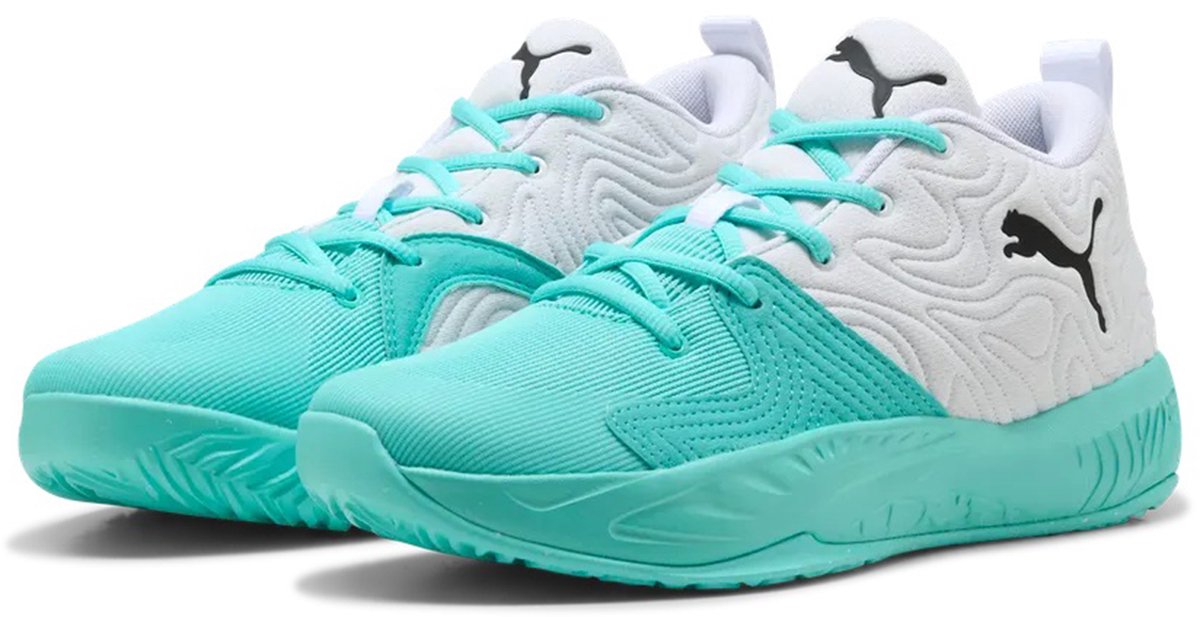 Puma Unisex Court Pro 3 Mid Basketbalschoenen 313830-04 /Elektro Aqua Bont