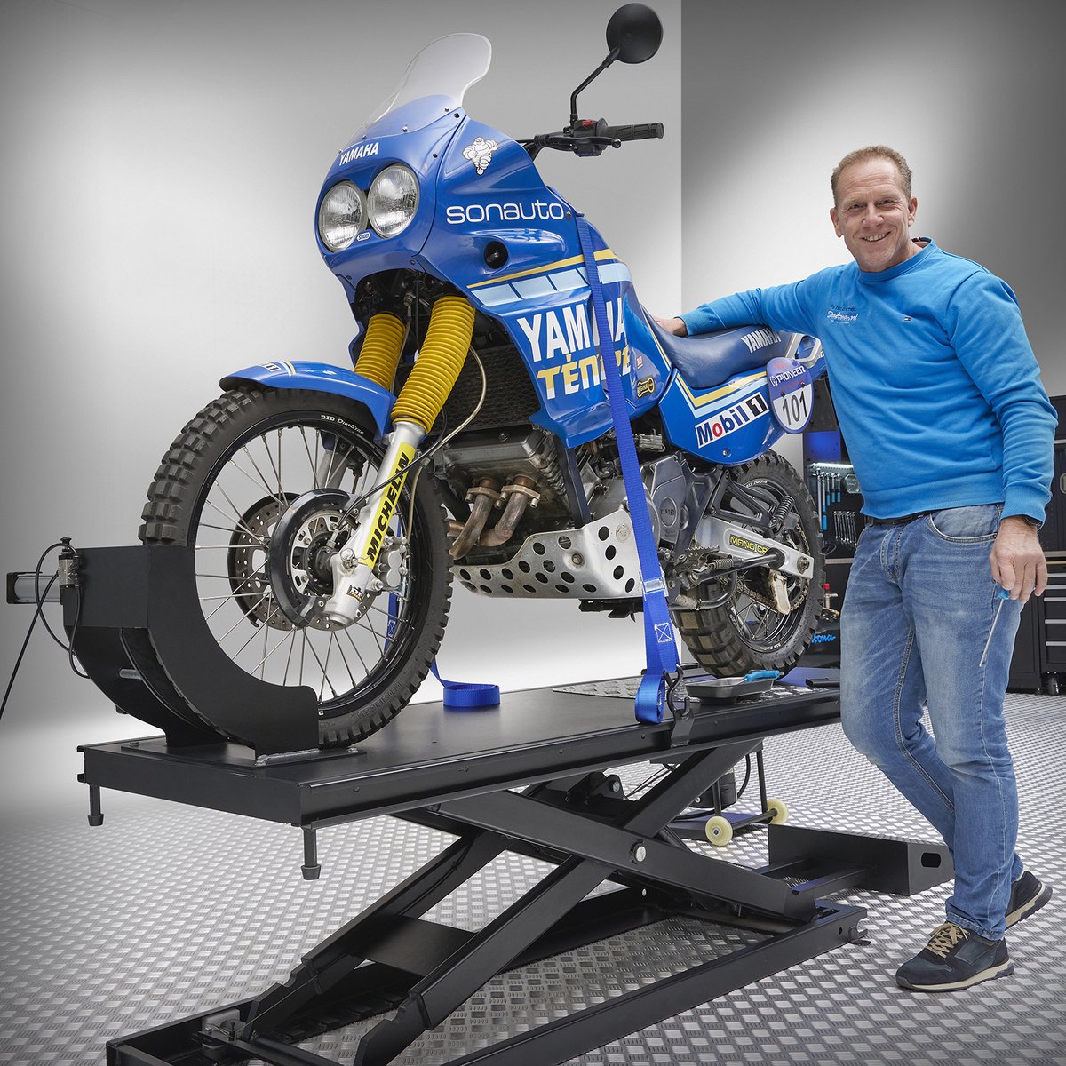 Datona® Motor Spanbanden Set - Voor Vervoer Op Aanhanger Of Bedrijfswagen - Max 400 kg - Lengte 2 m - Blauw