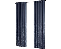 Raam paneel - Gordijn stof - Privacy creëren - Met staafzak - 213 cm lengte - Marineblauw