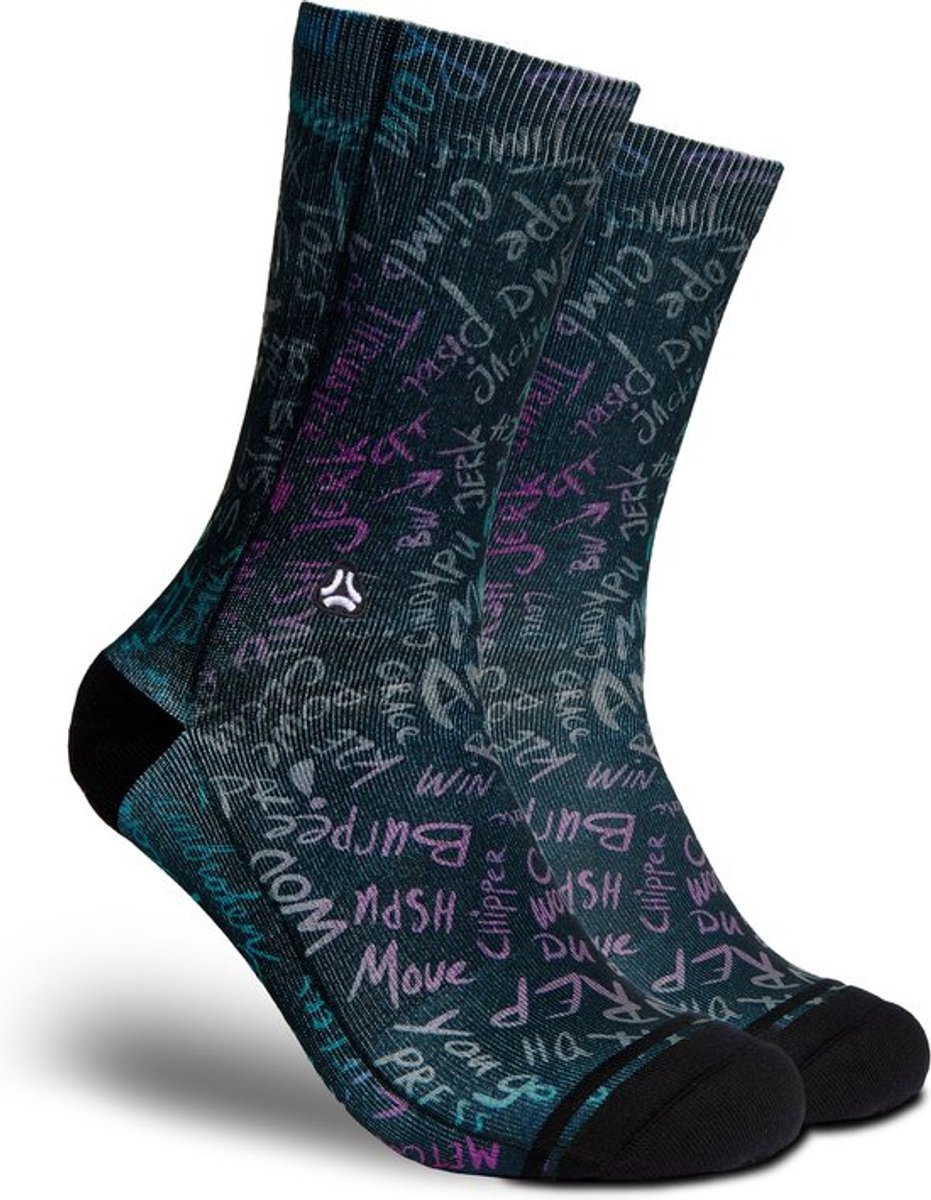 FLINCK Sportsokken - DARK AMRAP - Maat 45-48 - Unisex - Heren Sokken - Dames Sokken - Naadloze sokken - Crossfit Sokken - Hardloop Sokken - Fitness Sokken - Fietssokken