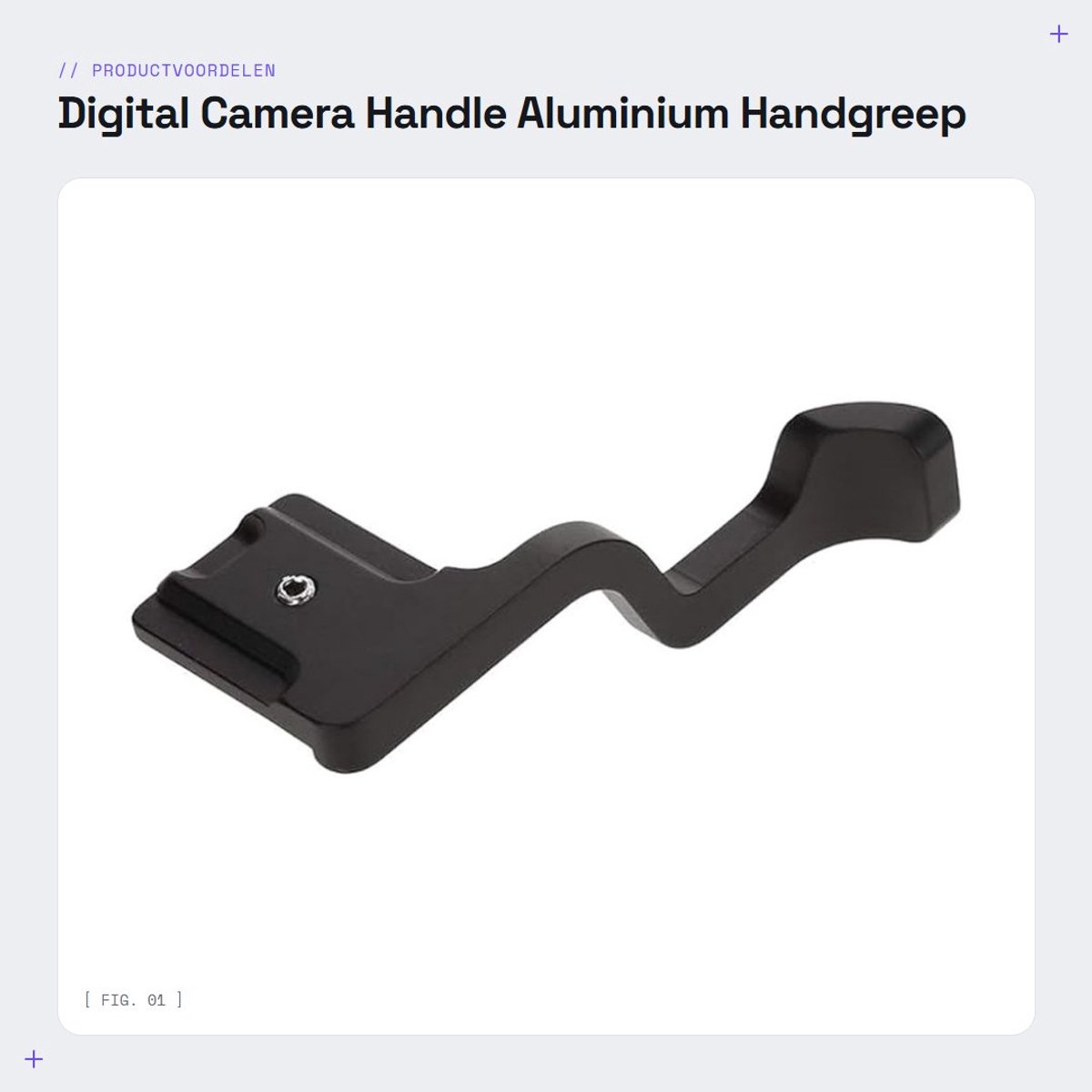 Dailygoods- Handvat voor digitale camera's - Aluminiumlegering - Gripcomfort - Eenvoudige installatie - Compatibel met X-T1 - Zwart - Schokbestendig - Cameragreep
