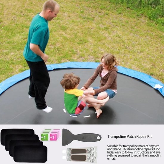Trampoline reparatieset - Springmat patch - Trampoline herstellen - Sterk TPE materiaal - 10x20 cm - Set — afbeelding 3
