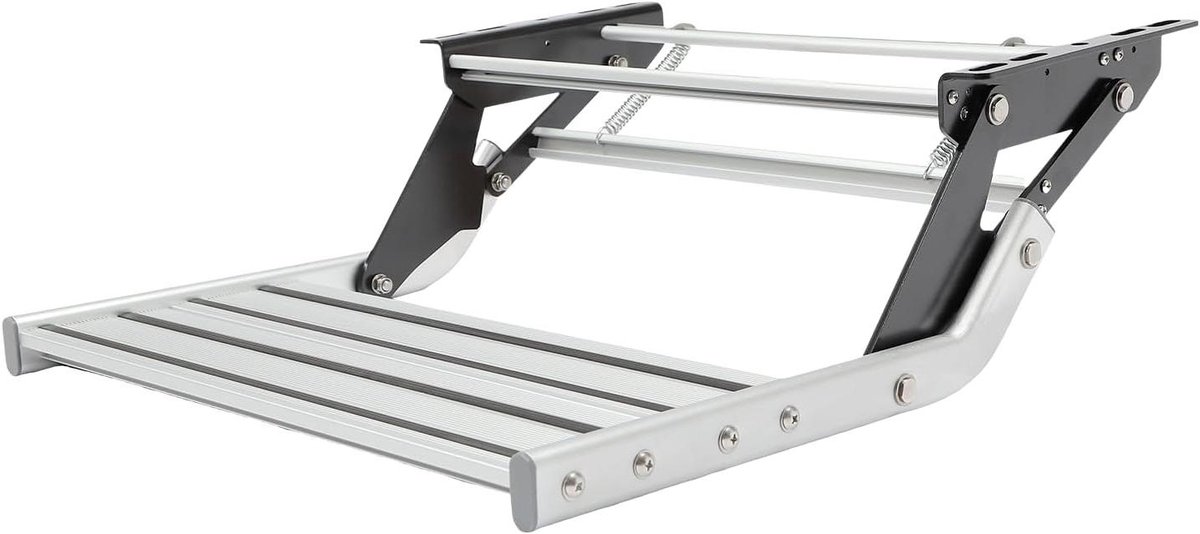 Camper Trap - Inklapbare Opstap - Veilig Instappen - Roestvrij Staal - 54 x 61 cm - Zilver Zwart