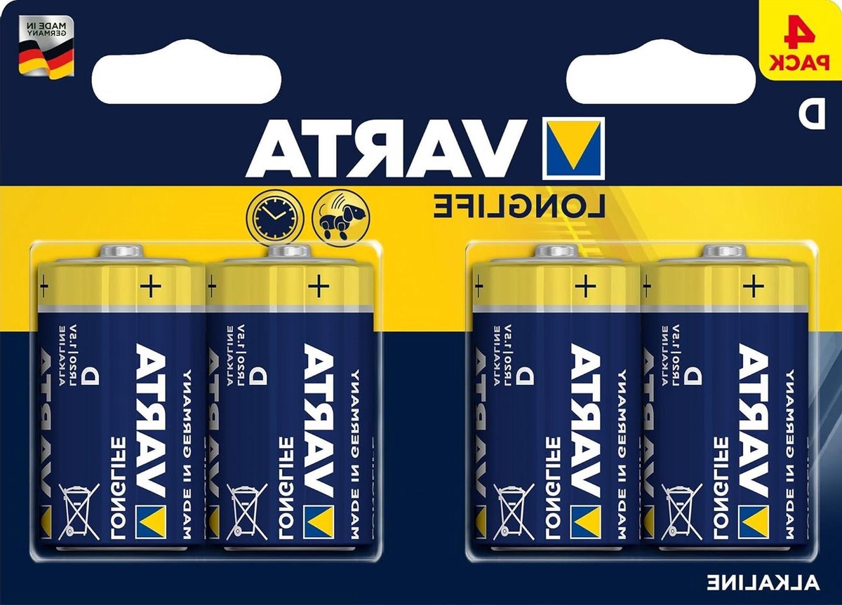 Alkaline Batterijen - Wegwerp Energie - Apparaten Voeden - 10 Jaar Houdbaar - 4 Stuks - Zilver