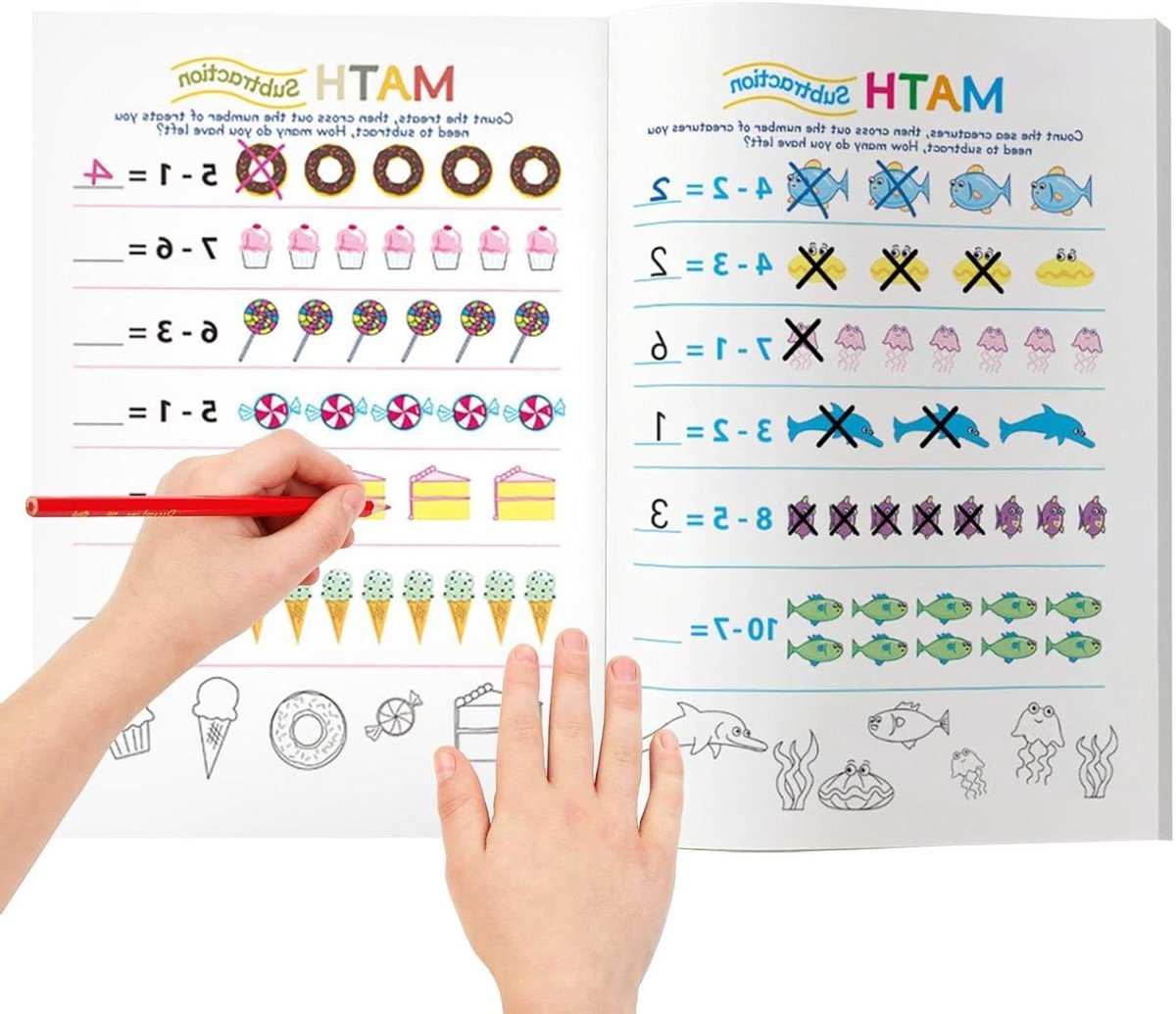 Wiskunde Werkboek - Kleuter Leren - Basis Rekenen - Interactief Plezier - 64 Pagina's - Kleuren