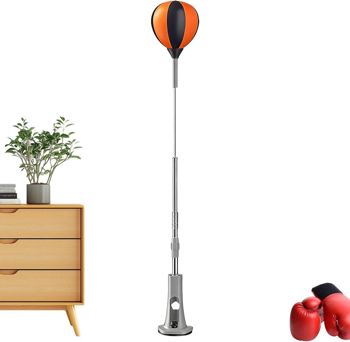 Staande Bokszak - Trainingsdoel - Reactiesnelheid Trainen - Zuignap Stabiliteit - 115-160 Cm - Zwart