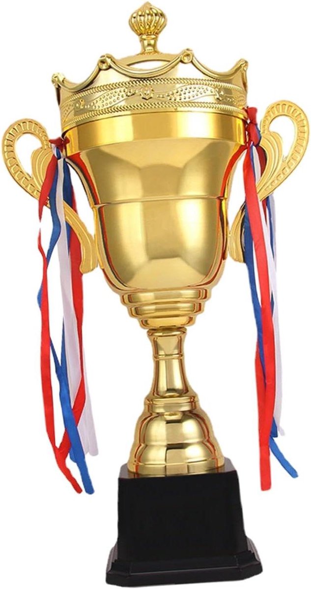 Metalen Trofee Beker - Prijzen Beloningen - Evenementen Vieringen - Klassiek Opvallend Design - 42 cm - Goudkleurig