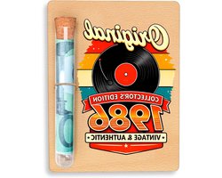 Geldgeschenk voor 40e verjaardag - Vintage decoratieve plaat met glazen buisjes - Grappige cadeaus en gastenboek voor mannen en vrouwen