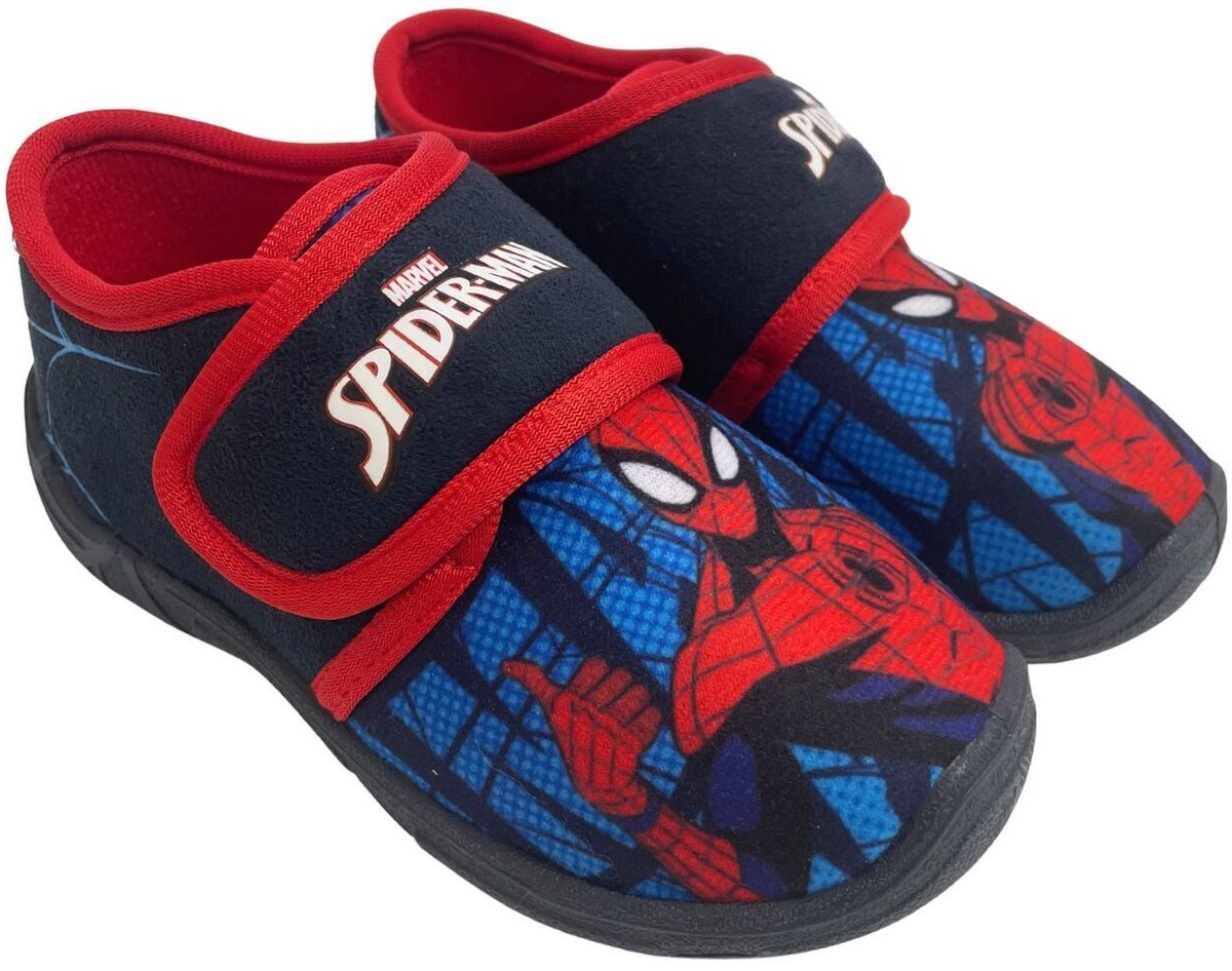 Spiderman - Pantoffels kinderen voor jongens - Sloffen kind met klittenbandsluiting - Schoenen van 2 tot 8 jaar - Maat 27 - Blauw
