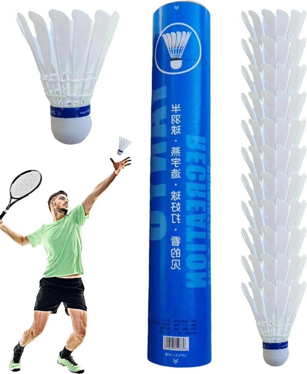 Badminton Shuttles - Veer Vogels - Sport Training - Stabiel Traject - 268 inch Hoogte - Wit