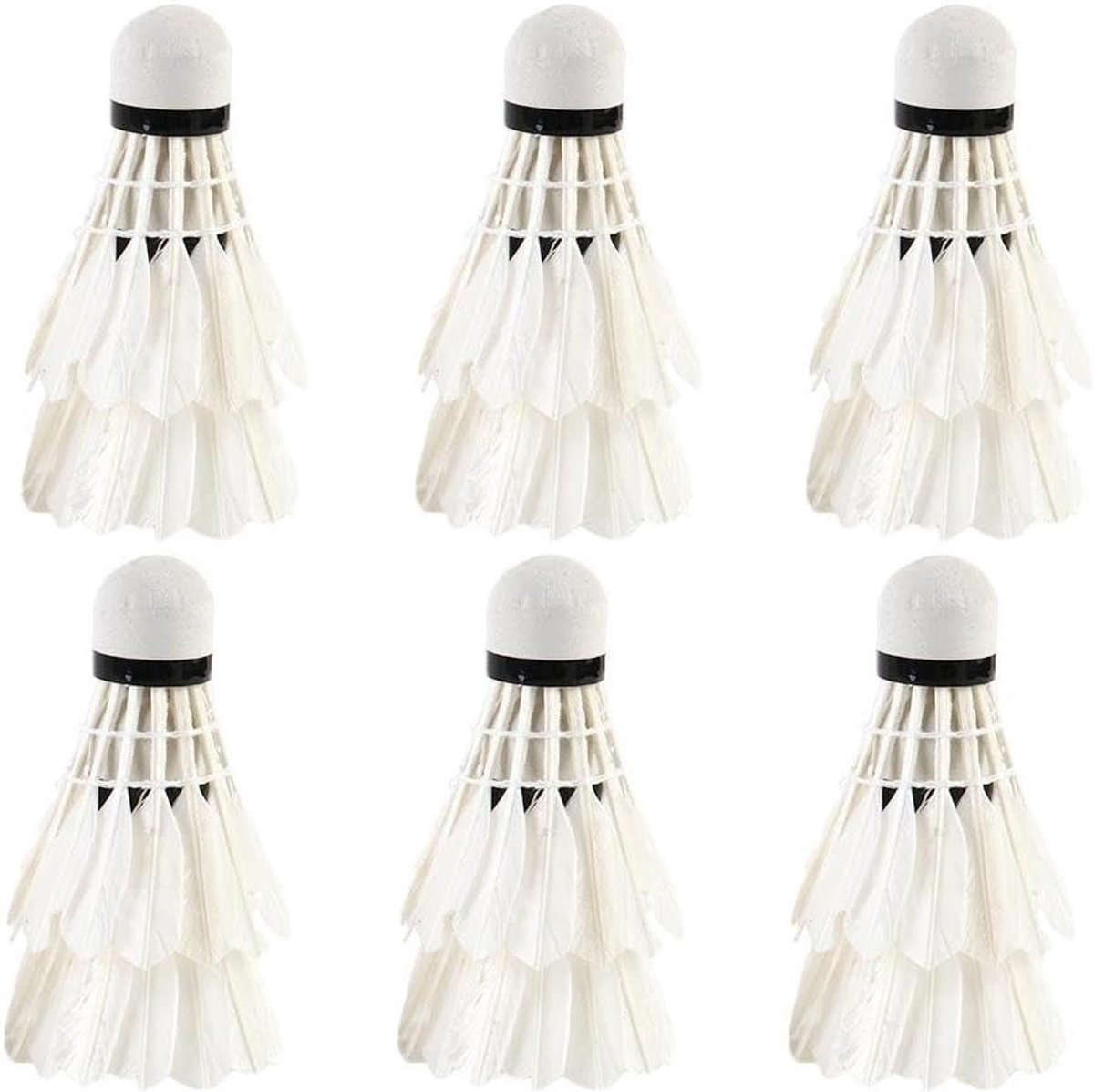 Badminton Ballen - Vliegende Ballen - Sport en Spel - Gemaakt van Gansveer - 12 Stuks - Wit