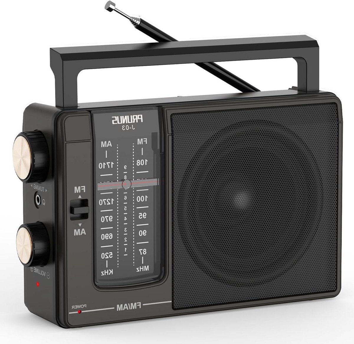 Draagbare Radio - AM FM Ontvanger - Muziek Luisteren - Dubbele Voeding - 20 cm Breed - Zwart