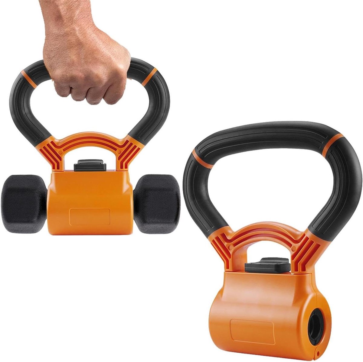 Kettlebell Handgreep - Haltergreep Accessoire - Kracht Training - Verstelbare Rubberen Grepen - 28.3 x 24 x 24 cm - Zwart