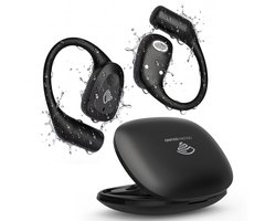 Golden Sound Open Ear oortjes - Sport oordopjes - Oortjes draadloos - Draadloze oordopjes - Audio - Hardlopen - 40 uur batterijduur - Bone Conduction - IPX6 Spatwaterdicht - Oortjes - Zwart
