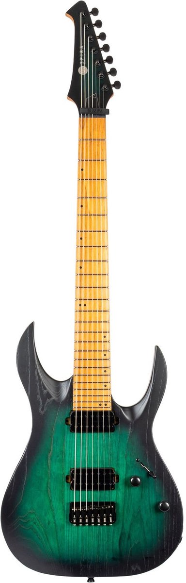 Spira S-607 AGR 7-snarige Elektrische Gitaar Swamp Ash Green met Stainless Steel Frets