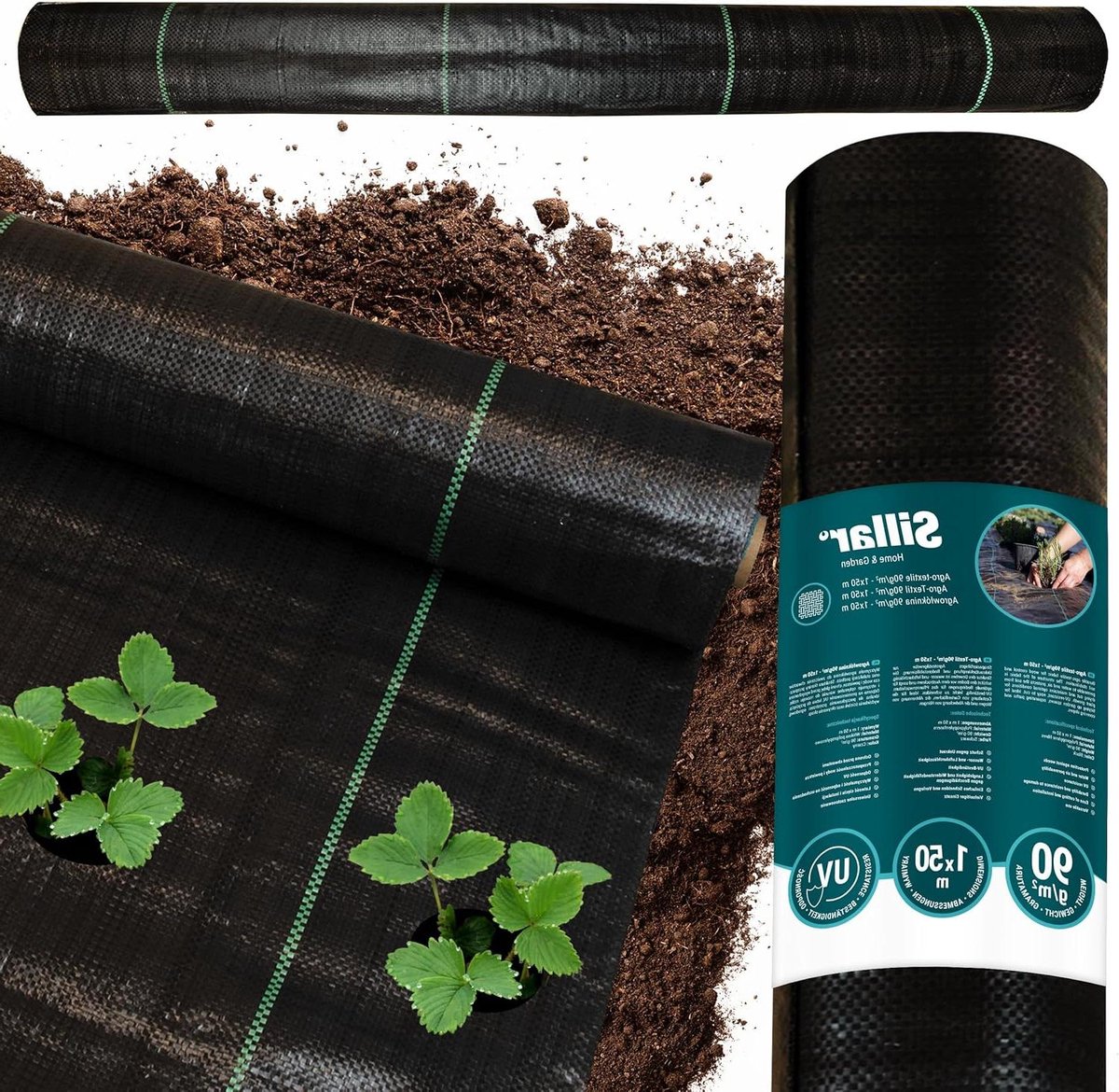 Onkruiddoek Tuinfolie - Weefsel Bescherming - Planten Beschermen - Waterdoorlatend Scheurvast - 1x50m - Zwart