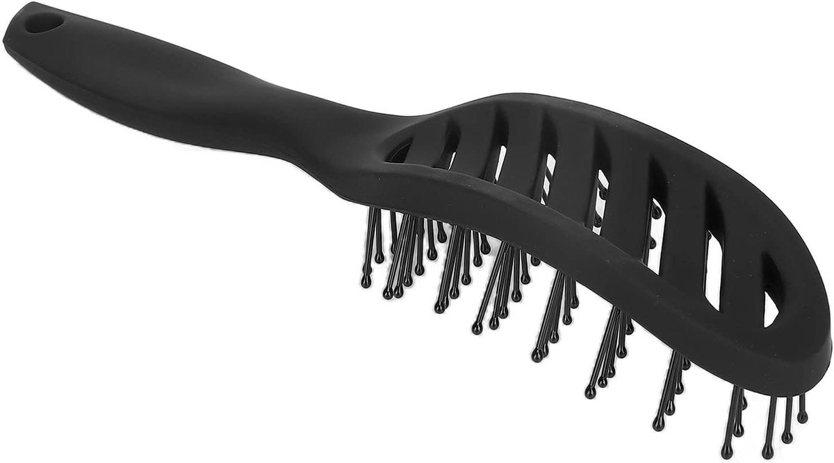 Massageborstelkam - Ribkam - Haar Styling - Ronde Kop - 24 cm - Zwart