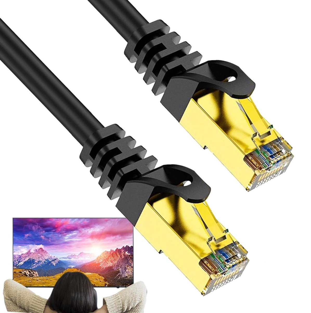 Netwerk Kabel - Ethernet Kabel - Stabiele Verbinding - Buiten Gebruik - 1 Meter - Transparant