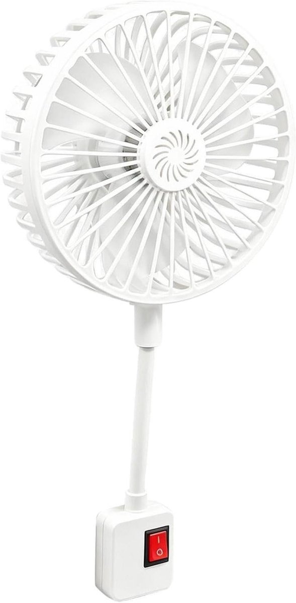 Stille Slaapkamer Ventilatoren - Draagbare Koeler - Persoonlijke Koeling - Flexibele Zwanenhals - 12.2D x 17W cm - Enkel