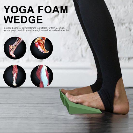 Yoga Wig Set - Squat Blok - Balans Training - Duurzaam EVA Schuim - Set van 2 - Groen — afbeelding 2