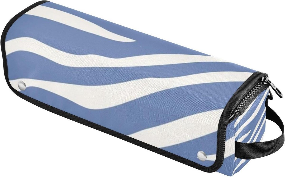Haarstyling Tas - Opberger Organizer - Reizen Styling - Hittebestendige Mat - 36 cm - Blauw Wit
