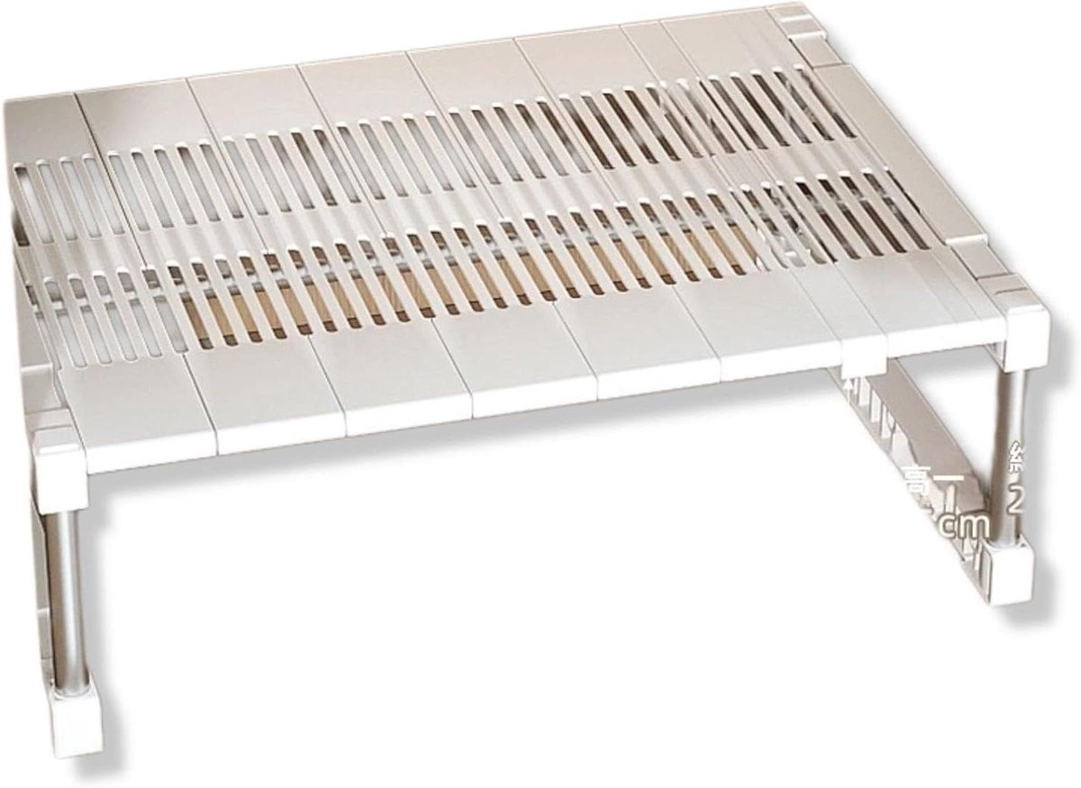 Verstelbaar Kastrek - Uitschuifbare Plank - Ruimte Maximaliseren - Gereedschapsloze Installatie - 56-64cm Lengte - Wit