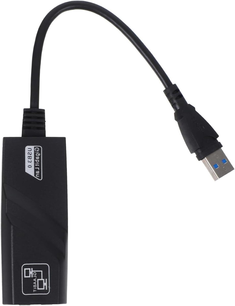 Netwerkadapter - Ethernetkaart USB - Snelle Internetverbinding - Drivervrije Installatie - Gigabit Snelheid - Zwart