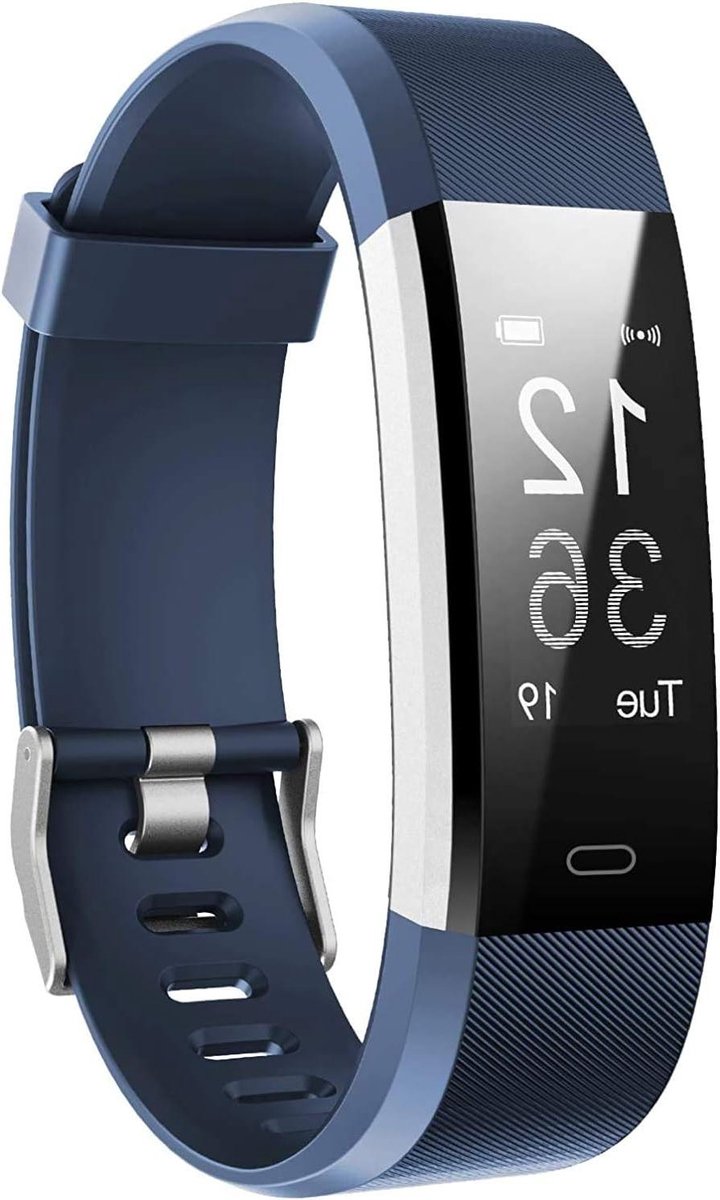 Fitness Tracker Horloge - Activiteit Band - Sport Meten - Hartslagmeter GPS - 7 Dagen Batterij - Blauw