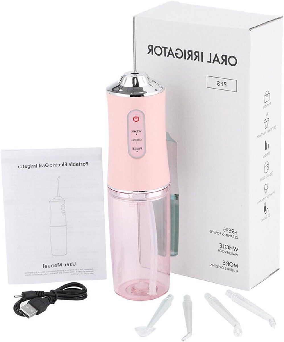 Elektrische Water Flosser - Monddouche Irrigator - Mondhygiëne Verbeteren - 3 Druk Modi - 220ml Tank - Roze