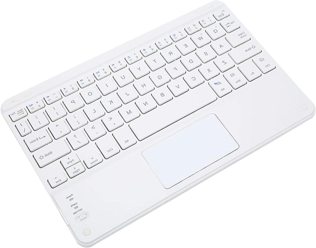 Bluetooth Toetsenbord - Met Touchpad - Mediabediening Thuis - Apparaten Wisselen - 9 Inch - Wit