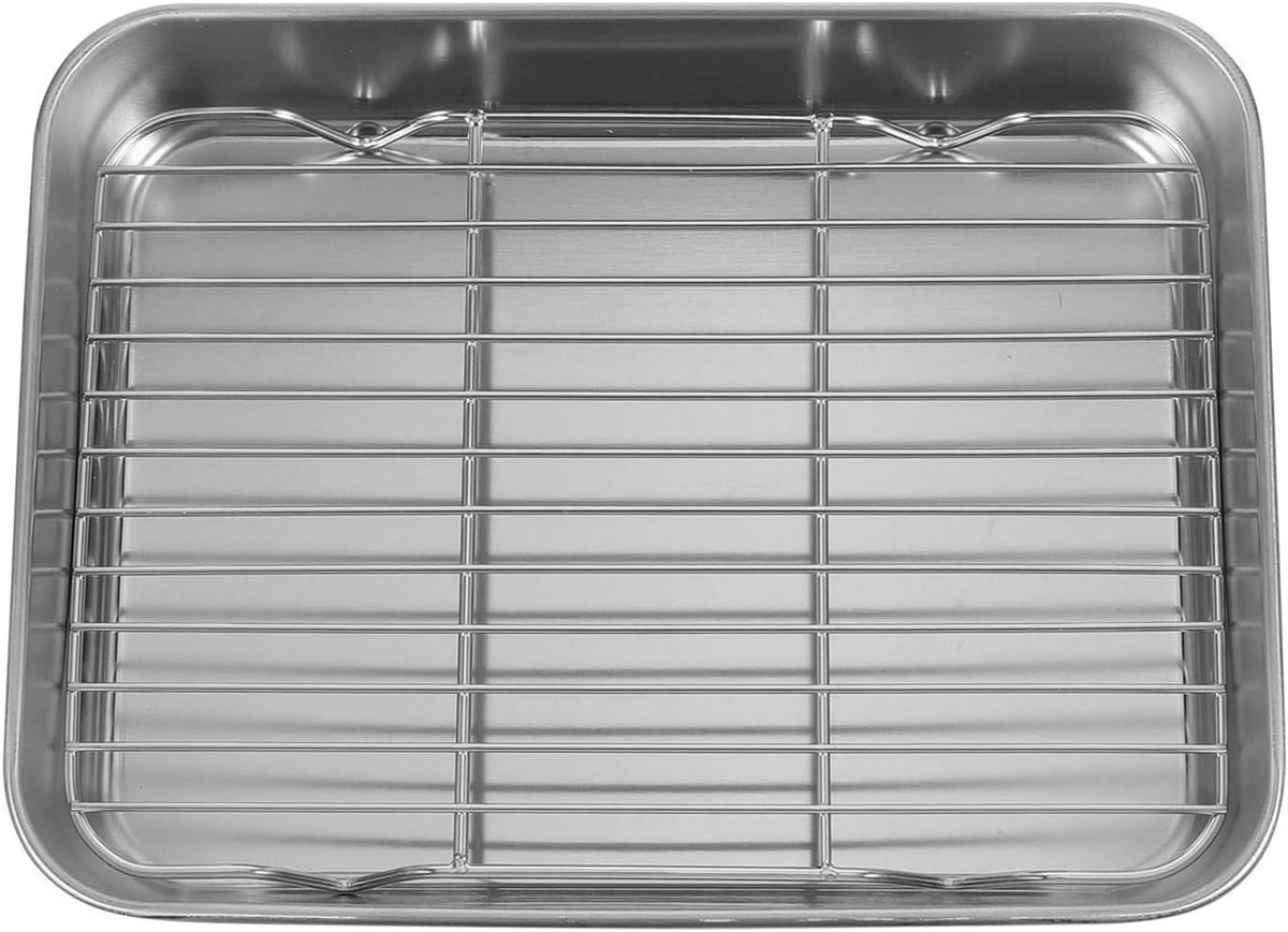 Grillplaat - Ovenplaat Bakplaat - Koken Bakken - Roestvrij Staal - 23 cm - Zilver