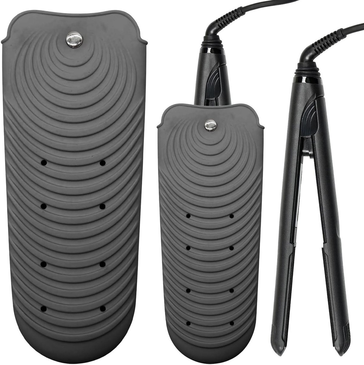 Hittebestendige Mat - Styling Tool Pouch - Bescherming Styling Tools - Inclusief Veilige Sluiting - 26.5 cm Lengte - Donkergrijs