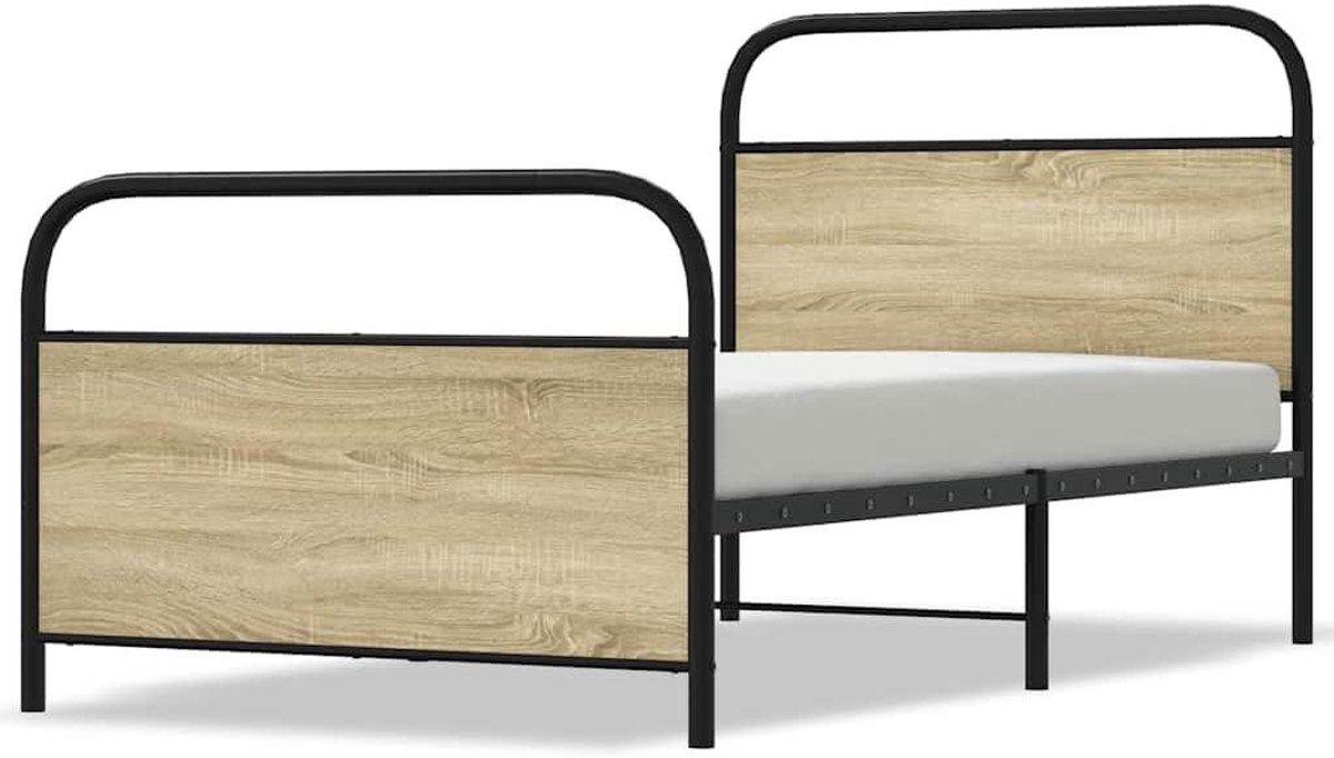 Stalen Bedframe - Met Hoofdeinde - Slaapkamer Inrichting - Robuuste Constructie - 100 x 19