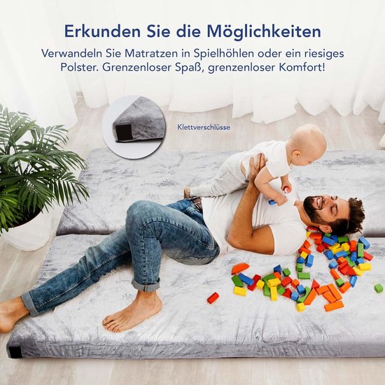 Opvouwbare Matras - Gastenbed Vloermat - Kamperen Logeren - Drukverlagend Schuim - Niet Gespecificeerd - Grijs — afbeelding 3