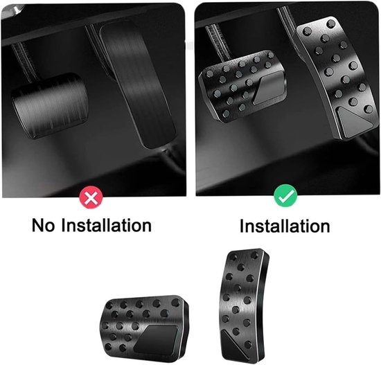 Pedaalkappen Auto - Koppelingsrempedaal Gasklep - Veilige Rit - Antislip Rubber - Set van 2 - Zwart — afbeelding 4
